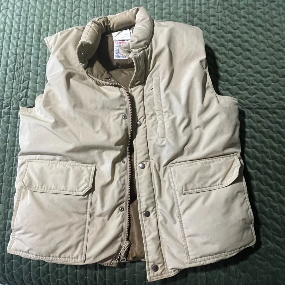 Orvis Vintage Khaki Goose Down Vest‎ Size Large Outdoors